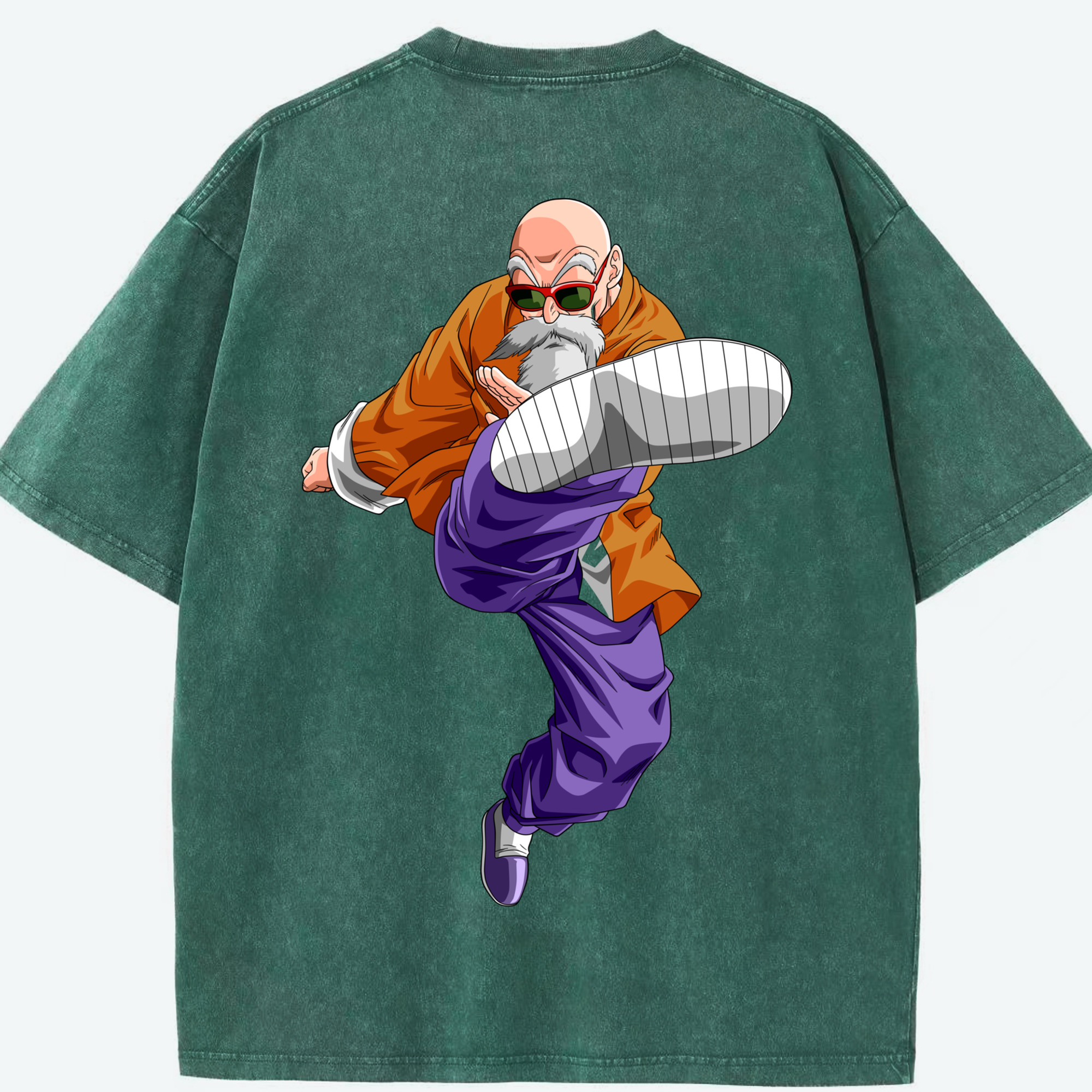 （画像用） ドラゴンボール 亀仙人（かめせんにん） DRAGON BALL Master Roshi Kame Sennin 綿100% ヴィンテージ風 半袖Tシャツ（背面プリント）
